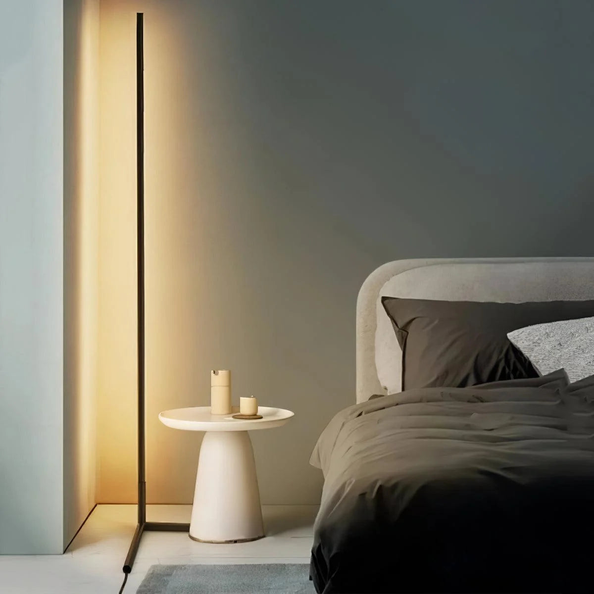 Corner Floor Lamp with Smart Ambient LED Lighting