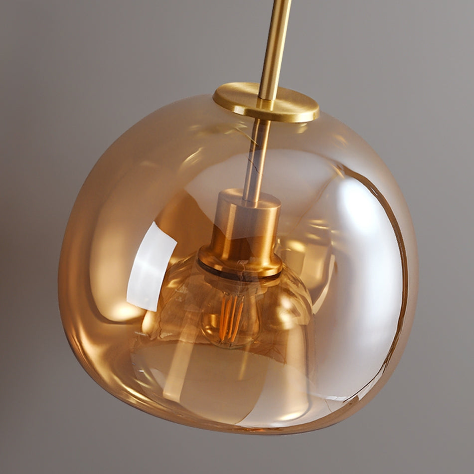 Retro Amber Pendant Light – Vintage Bubble Glass Ceiling Fixture