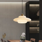 Modern Mid-Century Style White Glass Pendant Light