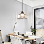 Elegant Hanging Light Fixture with Black Crystal Pendant