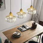 Elegant Hanging Light Fixture with Black Crystal Pendant