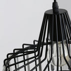 Elegant Hanging Light Fixture with Black Crystal Pendant