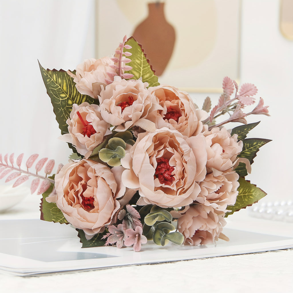 Artificial Peony Floral Arrangement for Mother's Day Home Decor