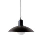 Ceiling Light Fixture with Curved Metal Shade - Hanging Design