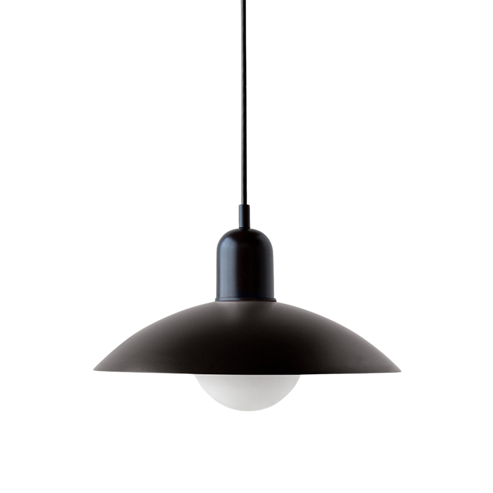 Ceiling Light Fixture with Curved Metal Shade - Hanging Design