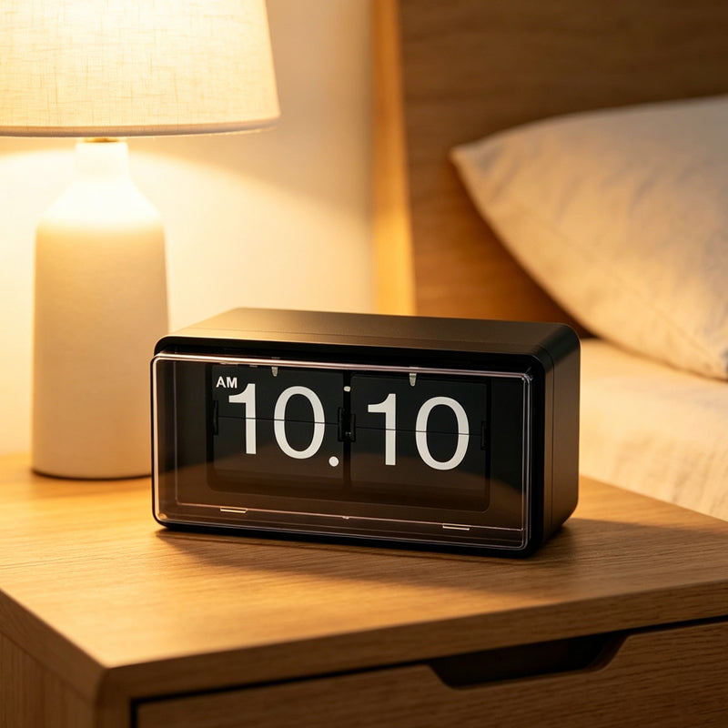 Vintage Style Flip Clock with Automatic Time Display