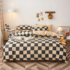 3-Piece Checkered Bedding Set in Stylish Design