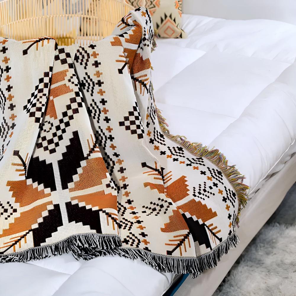 Moroccan Pattern Picnic Blanket - Boho Style Mat for Outdoor Use