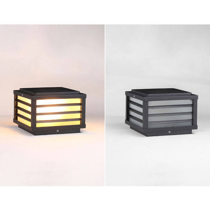 Black Square Solar Wall Light for Outdoor Fence Installation