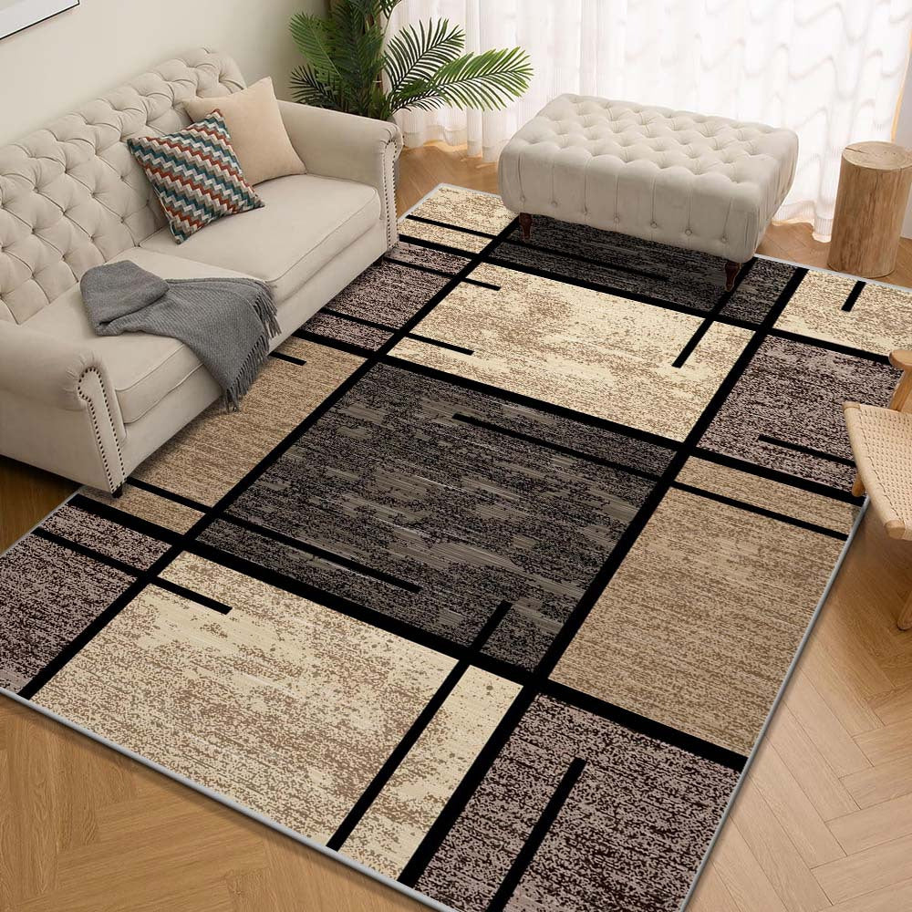 Modern Non-Slip Carpet | Washable Geometric Design Area Rug