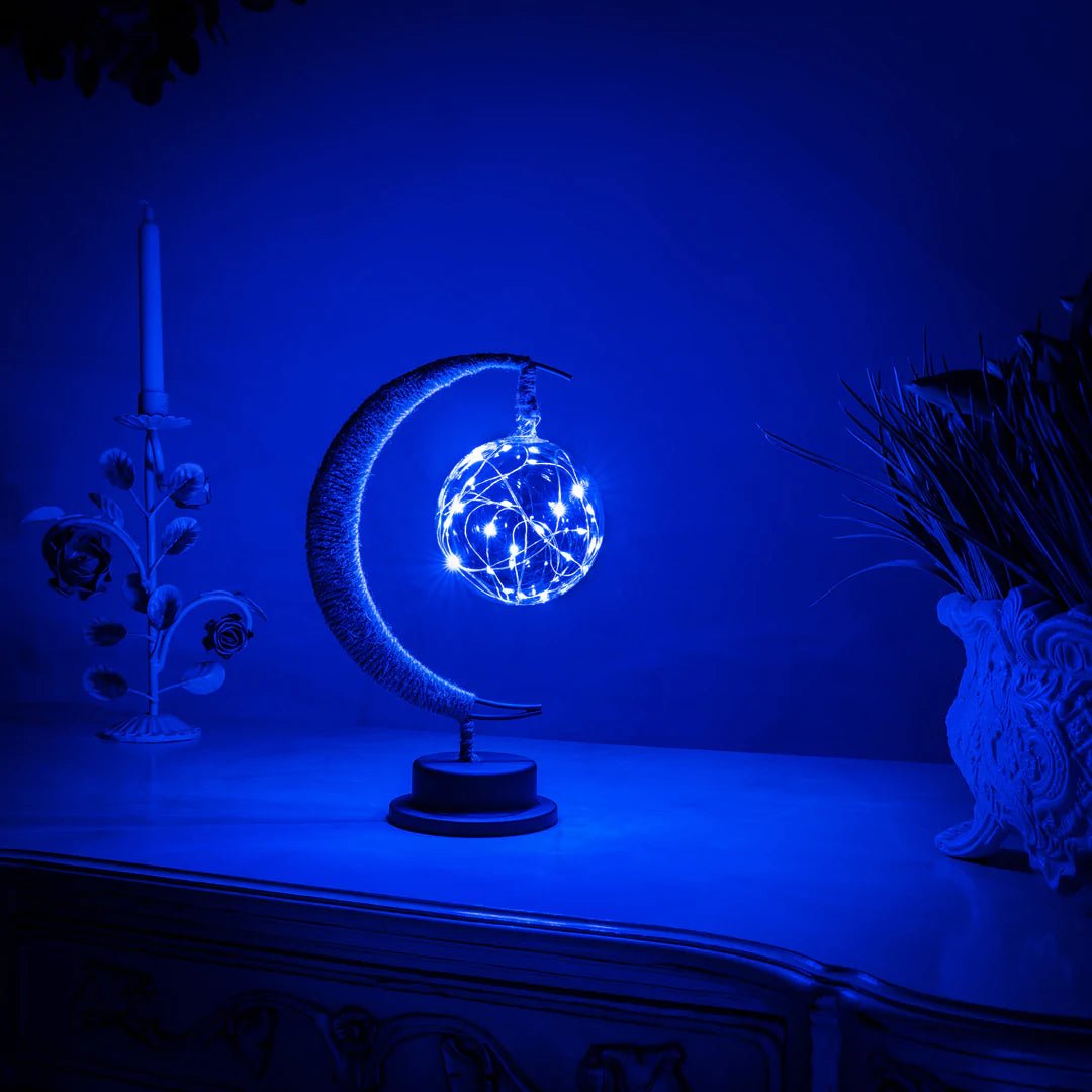 Battery-Powered Table Lamp - Soft Glow Celestial Night Light for Home