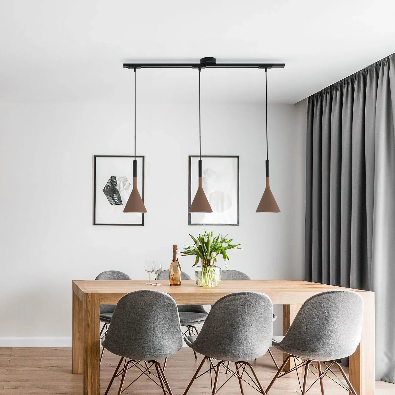 Adjustable Pendant Light Mount with Rotatable Ceiling Rail Track