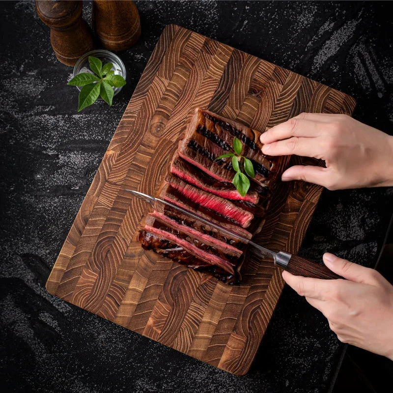 Cutting Board Extra-Thick Teak Wood Natural Finish