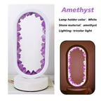 Crystal Lamp Handcrafted Natural Amethyst Ambient Light