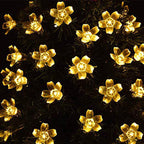 Multicolor LED Solar-Powered Flower String Lights