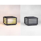 Black Square Solar Wall Light for Outdoor Fence Installation