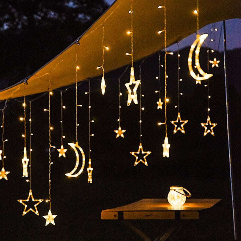 Star and Moon Shaped Solar String Lights