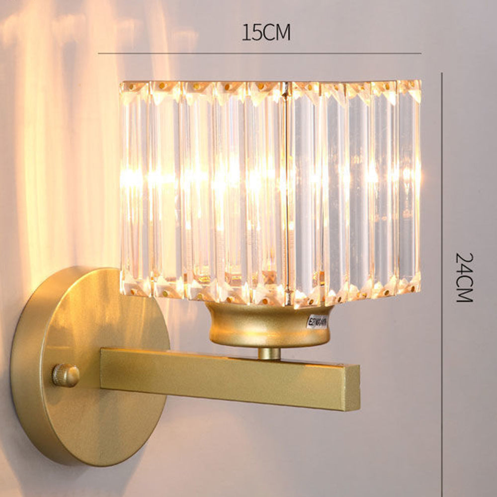 Contemporary Iron and Glass Wall Sconce Light Fixture