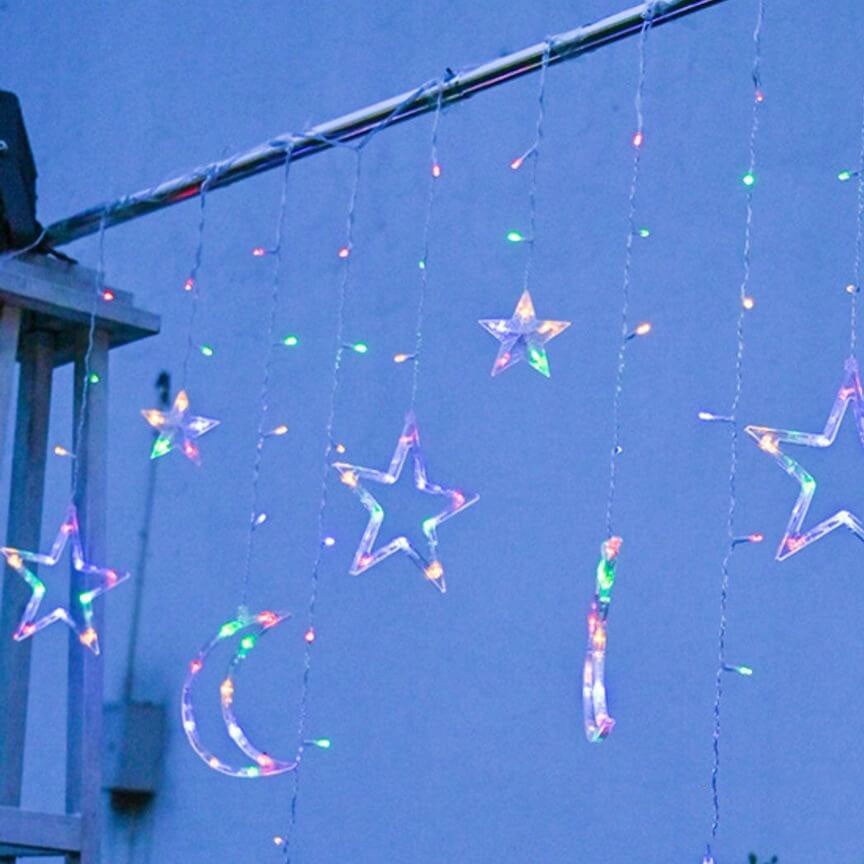 Star and Moon Shaped Solar String Lights
