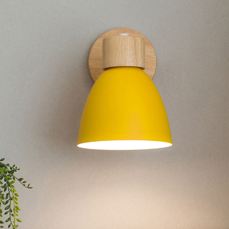 Wood and Iron Macaron Lamp – Contemporary Minimalist Wall Light