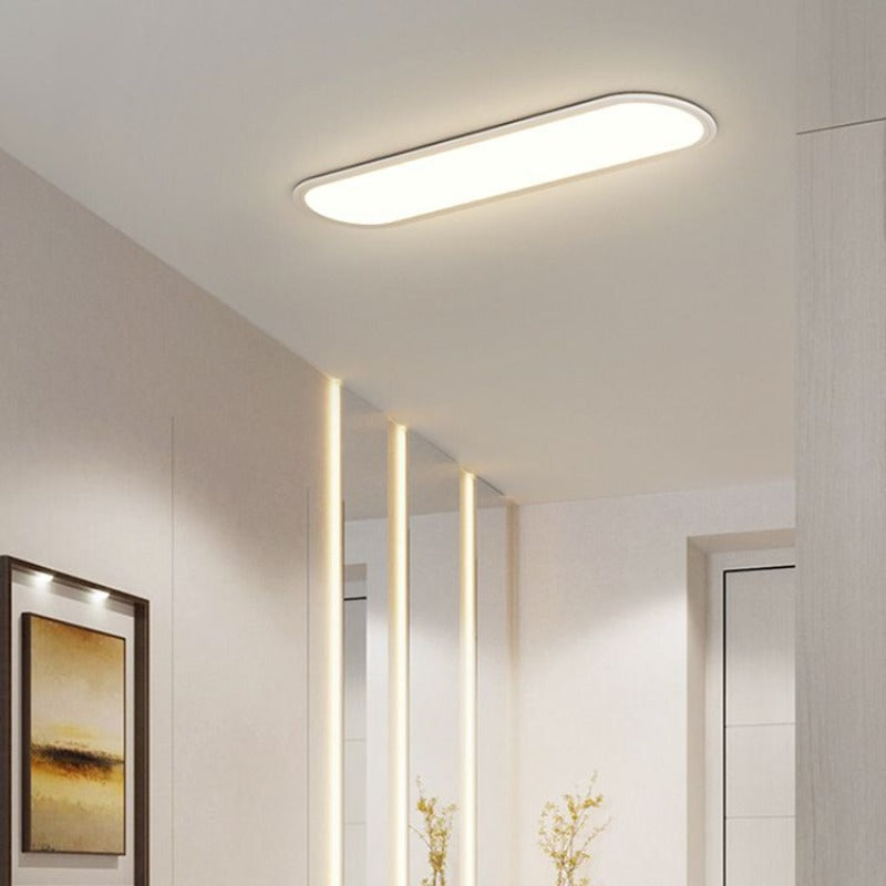 Ceiling Light Fixture with LED – Oval Flush Mount Design