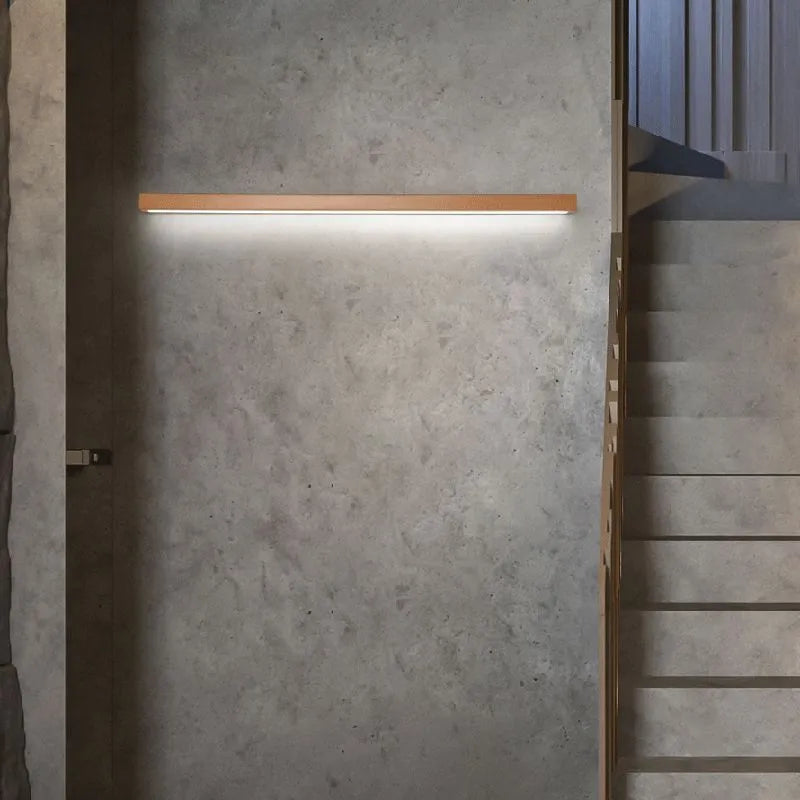 LED Wall Light in a Linear Wooden Design