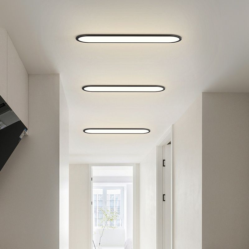 Ceiling Light Fixture with LED – Oval Flush Mount Design