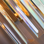 Contemporary Stainless Steel Sconce - Crystal Wall Lighting Fixture