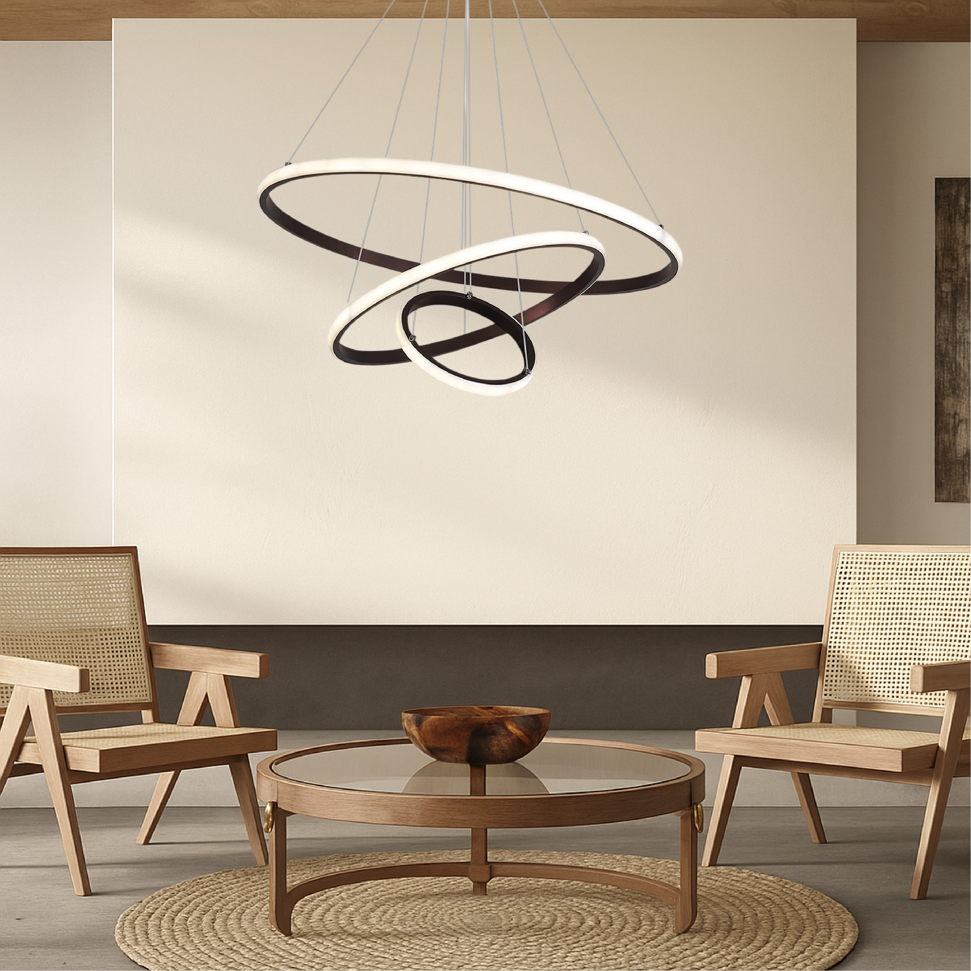 Modern Spiral Chandelier with 3 Layers of LED Lights