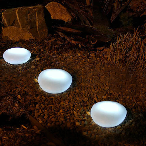 Compact Solar Ground Light with Frosted Glass Appearance