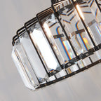 Elegant Hanging Light Fixture with Black Crystal Pendant