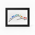 Coastal Display Frame for Wall Art - Sea Glass and Driftwood Bird Design