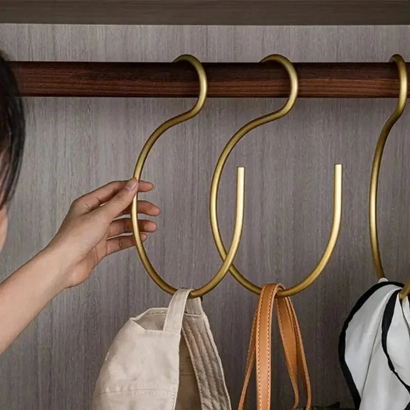 S-Shaped Clothes Hangers Space-Saving Matte Metal Set of 5