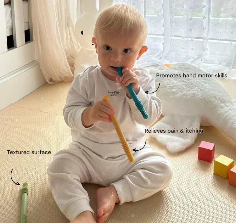 Teething Tube Textured Silicone Soothes Gums