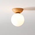 Minimalist Wood and Glass Ceiling Light in Japanese Style