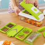 Vegetable Slicer 12-in-1 Stainless Steel Blades & Safety Guard