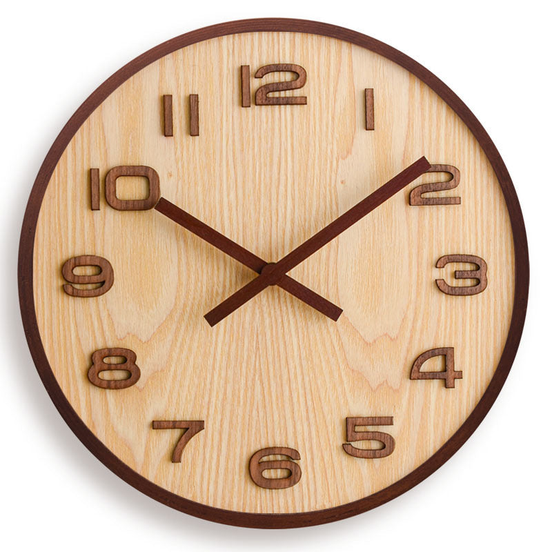 Modern Minimalist Silent Wall Clock in Walnut Wood