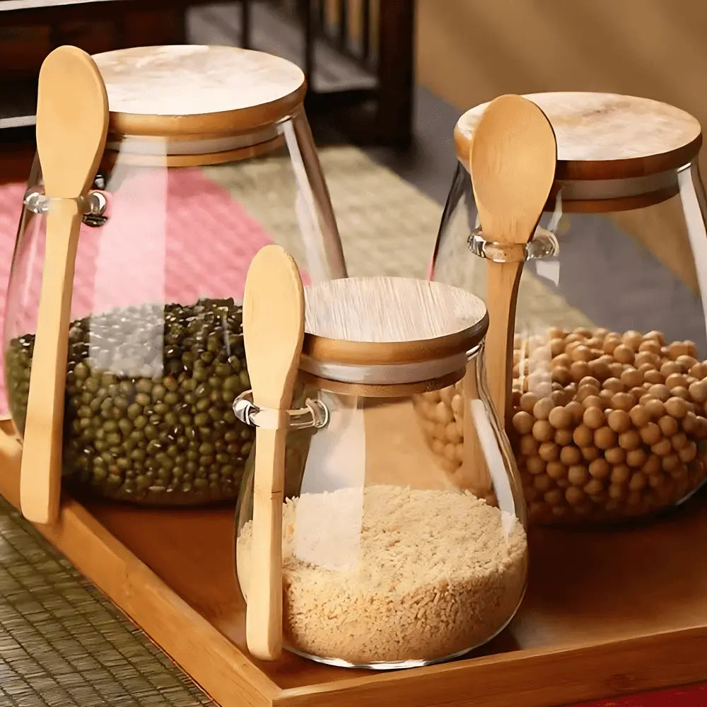 Eco-Friendly Glass Storage Jars for Coffee and Tea
