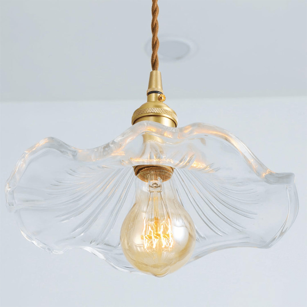Hibiscus Floral Pendant Light in Vintage Style