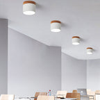 Flush Mount LED Ceiling Light with Wooden Accent in Scandinavian Style
