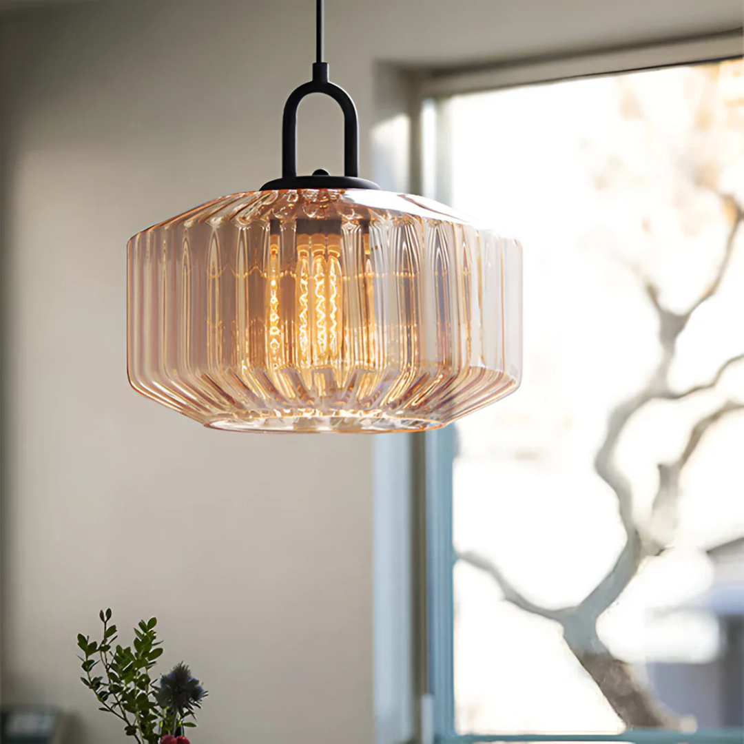 Retro-Colored Glass Pendant Light Fixture