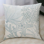 Embroidered Cushion Cover with Ocean Design