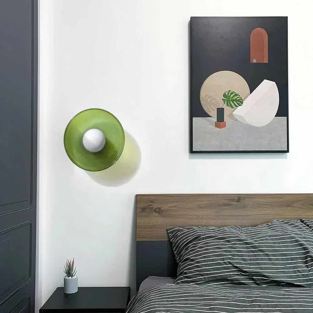 Ceiling and Wall Light Fixture with Central Glass Globe Design