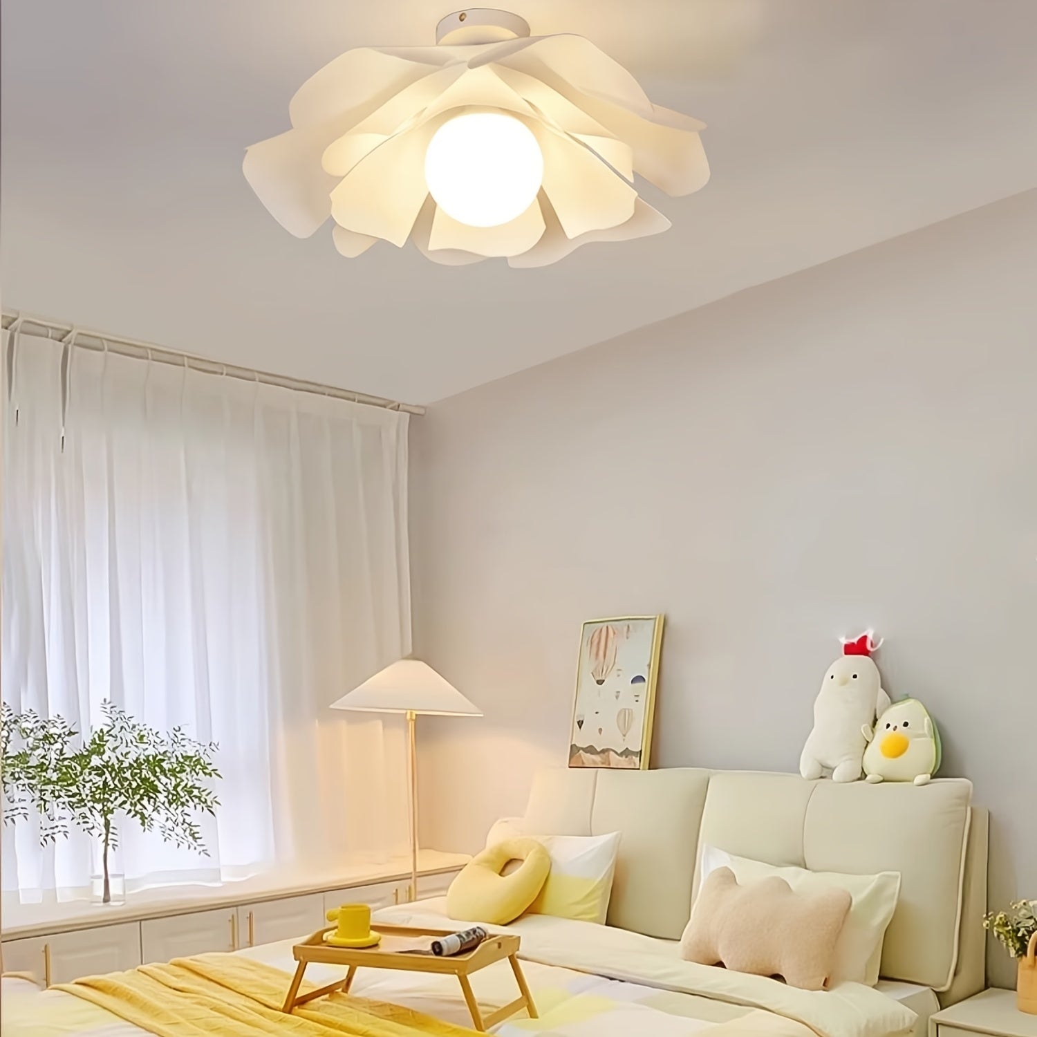 Floral Semi Flush Mount Ceiling Light - Modern Petal Design