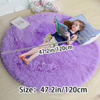 Round Fluffy Rug Ultra-Soft Polyester Non-Slip & Machine Washable