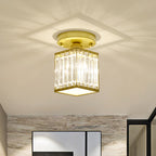Modern Semi-Flush Ceiling Light with Crystal Accent for Foyer