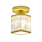 Modern Semi-Flush Ceiling Light with Crystal Accent for Foyer