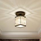 Modern Semi-Flush Ceiling Light with Crystal Accent for Foyer