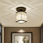 Modern Semi-Flush Ceiling Light with Crystal Accent for Foyer