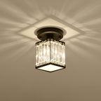 Modern Semi-Flush Ceiling Light with Crystal Accent for Foyer